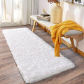 Soft Runner Rugs for Bedroom Hallways, 2x6 White Fluffy Shag Throw Area Rug Non by Ailyei