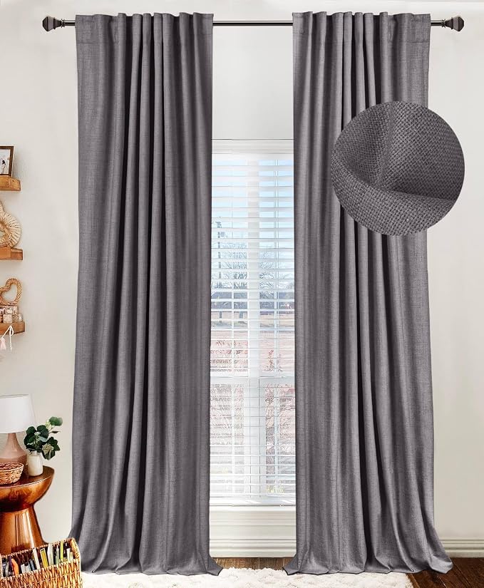 100% Blackout Shield Linen Blackout Curtains by 100BlackoutShield
