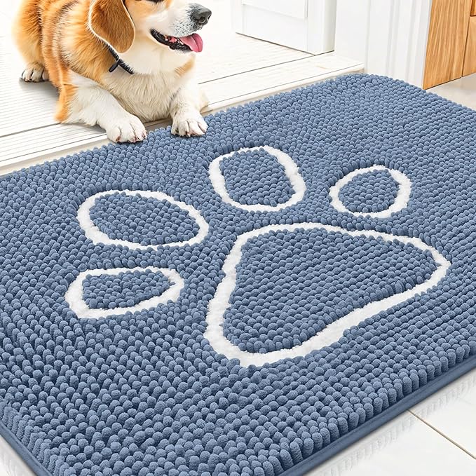 Smiry Dog Door Mat for Muddy Paws, Absorbent Dirt Trapper Non Slip Quick Dry by Smiry