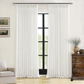 Beige White Pinch Pleated Linen Curtains 2 Panels 100 Inches Long | Memory by Twodrapes
