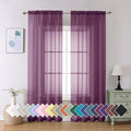 Aiyufeng Plum Purple Sheer Curtains 84 Inches Long 2 Panels, Solid Voile Top by Aiyufeng