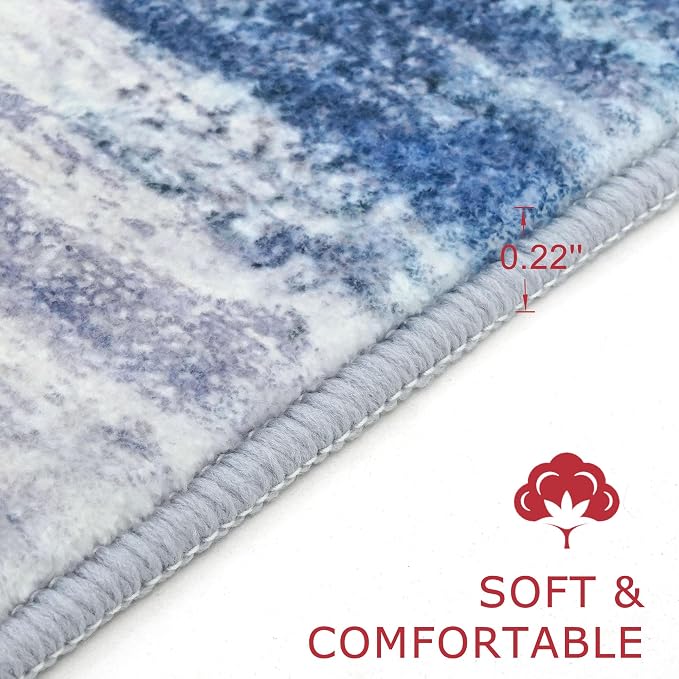 KOZYFLY Modern Abstract Washable Rug Runner 2.6x16 Hallway Rug Runner Non-Slip - Image 2