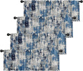 Emvency 4 Pack Valances Window Treatments, Abstract Modern Blue Grey Rustic by Emvency