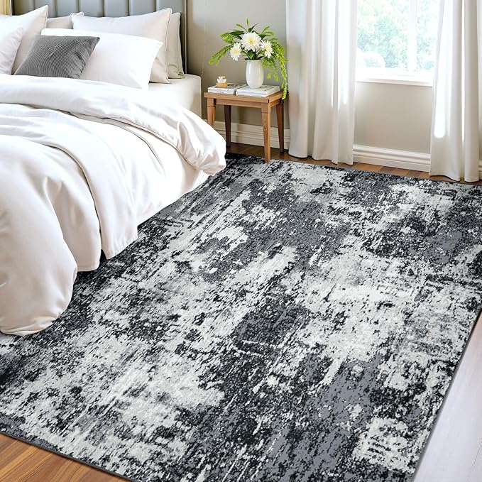 Washable Area Rugs 4'x6' Non-Slip Modern Abstract Soft - Image 3