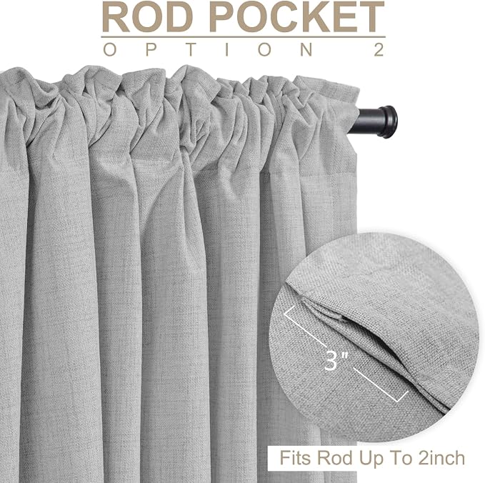 100% Blackout Shield Linen Blackout Curtains - Image 4