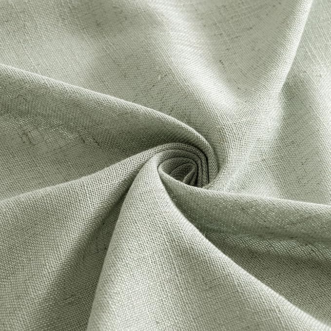 MIULEE Sage Linen Curtains 63 Inch Length 2 Panels - Image 8