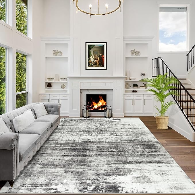 4x6 Area Rugs Washable Rug: Modern Abstract Living Room Rug Soft Anti-Skid Thin by GENTDRIZZ