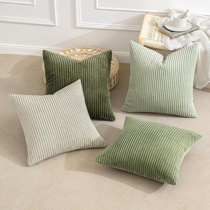 MIULEE Decorative Throw Pillow Covers Set of 4 Summer Light Green Gradient - Image 3