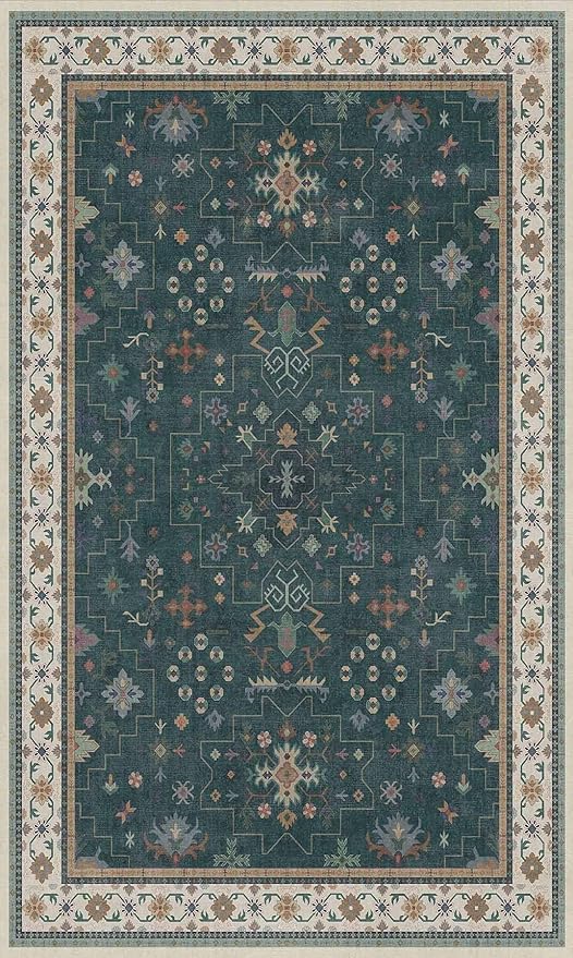 Dark Green Oushak 3x5 Large Entryway Rug - Image 9