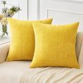 MIULEE Pack of 2 Couch Throw Pillow Covers 18x18 Inch Soft Yellow Chenille by MIULEE