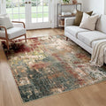 Washable Area Rugs Square 6ft Non-Slip Modern Abstract Soft by RELEANY