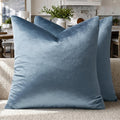 GIGIZAZA Stone Blue Velvet Throw Pillow Covers 24x24 Pack of 2 | Decorative by GIGIZAZAFocusingonhomedecoration