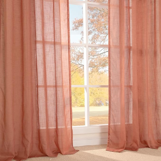 BGment Terracotta Linen Curtains 72 Inches Long - Image 9
