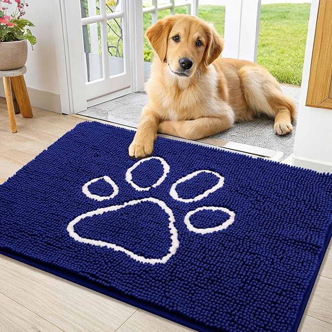 Smiry Dog Door Mat for Muddy Paws, Absorbent Dirt Trapper Non Slip Quick Dry by Smiry