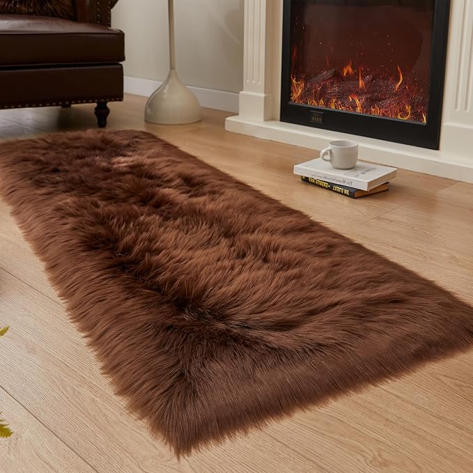EasyJoy Ultra Soft Fluffy Rugs Faux Fur Rug Chair Cover Seat Pad Fuzzy Area Rug - Image 5