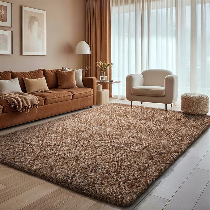 Ophanie Brown and White Diamond Striped Rugs - Image 2
