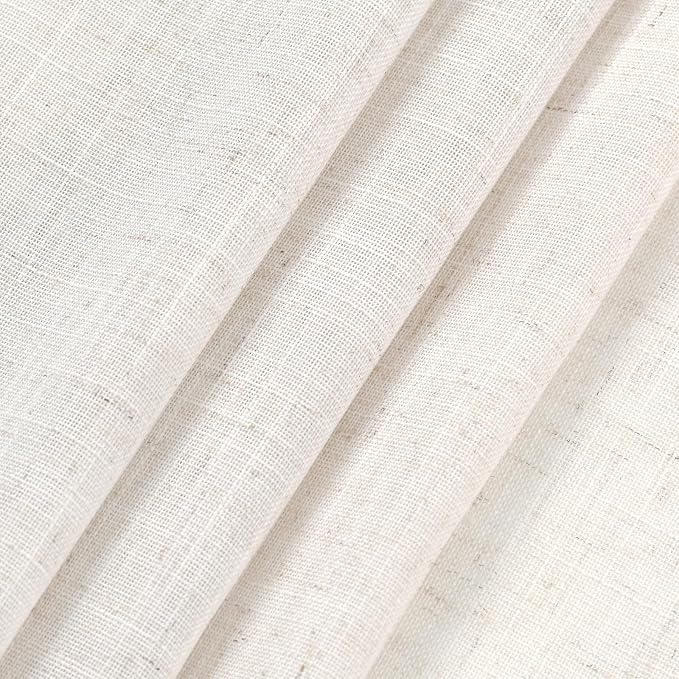 Ivory White Semi Sheer Linen Curtains 72 inch Length - Image 4