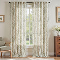 jinchan Linen Blend Floral Curtains by JINCHAN