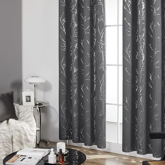 Deconovo Blackout Curtains Grey, Thermal Insulated Soundproof Drapes, 42 x 63 - Image 4