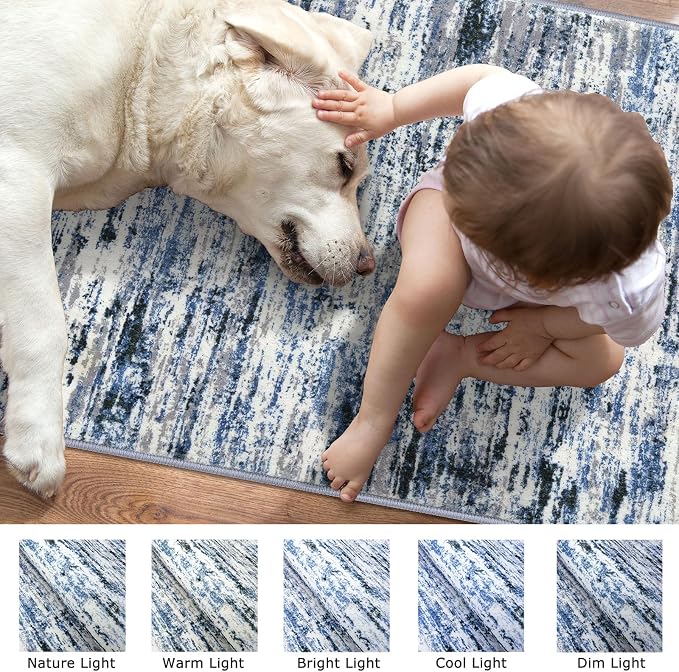Lansny Modern Abstract Runner Rug 2.6x12 - Image 3
