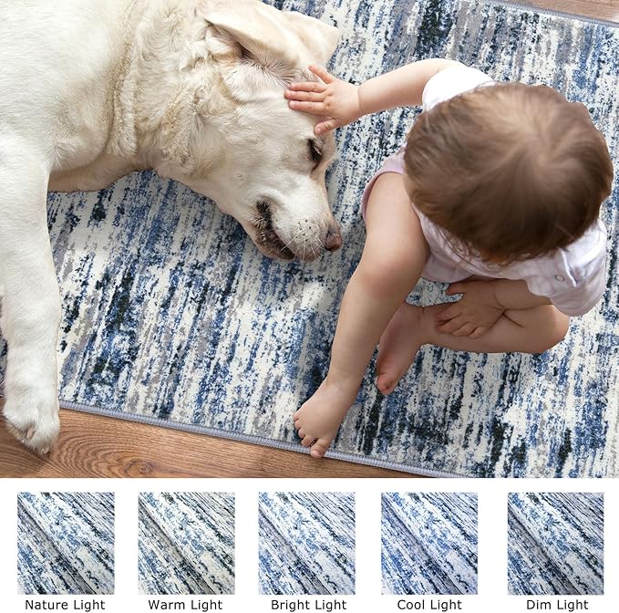Lansny Modern Abstract Runner Rug 2.6x18 - Image 3