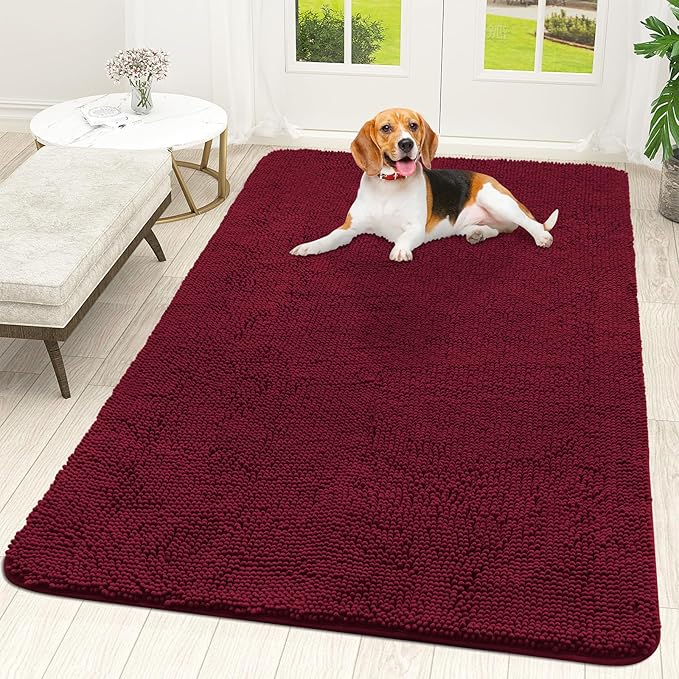 OLANLY Dog Door Mat for Muddy Paws 59x35, Absorbs Moisture and Dirt, Absorbent by OLANLY