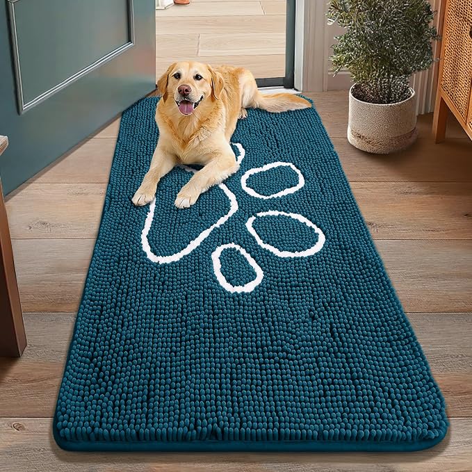 Smiry Dog Door Mat for Muddy Paws, Absorbent Dirt Trapper Non Slip Quick Dry by Smiry