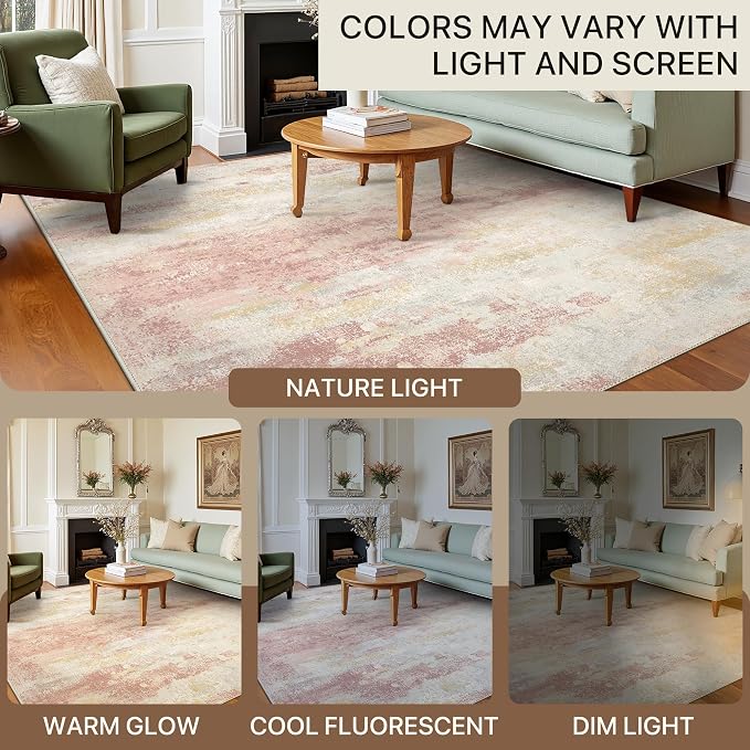 Area Rugs 8x10 for Living Room Bedroom, Modern Abstract Machine Washable Rug - Image 6