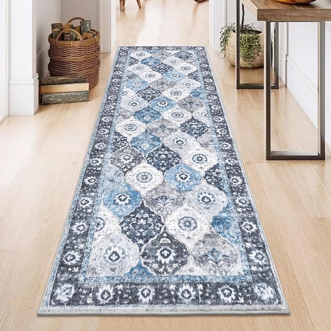 HEBE Hallway Runner Rug 2'x6' Washable Vintage Distressed Area Rugs Non Slip - Image 9