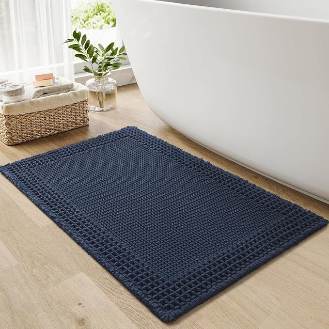 RESARE Waffle Bath Mat, Super Absorbent Non Slip, Machine Washable, Ultra Soft by Resare