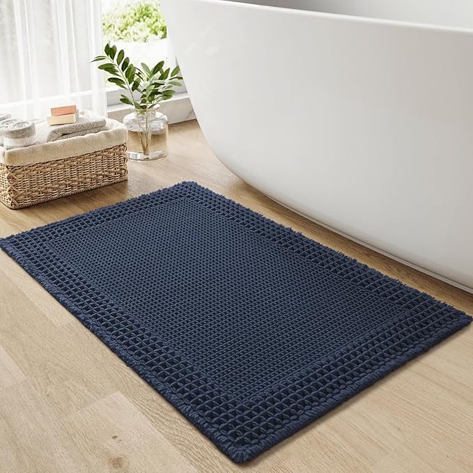 RESARE Waffle Bathroom Runner Rugs, Super Absorbent Bath Mat Non Slip Washable by Resare