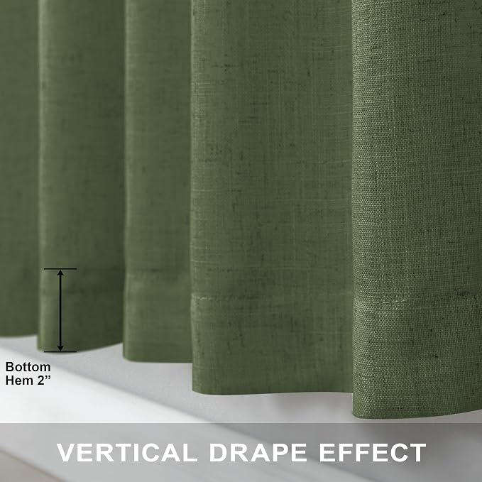 Pitalk Olive Green Curtains 96 Inches 8 FT Long - Image 7