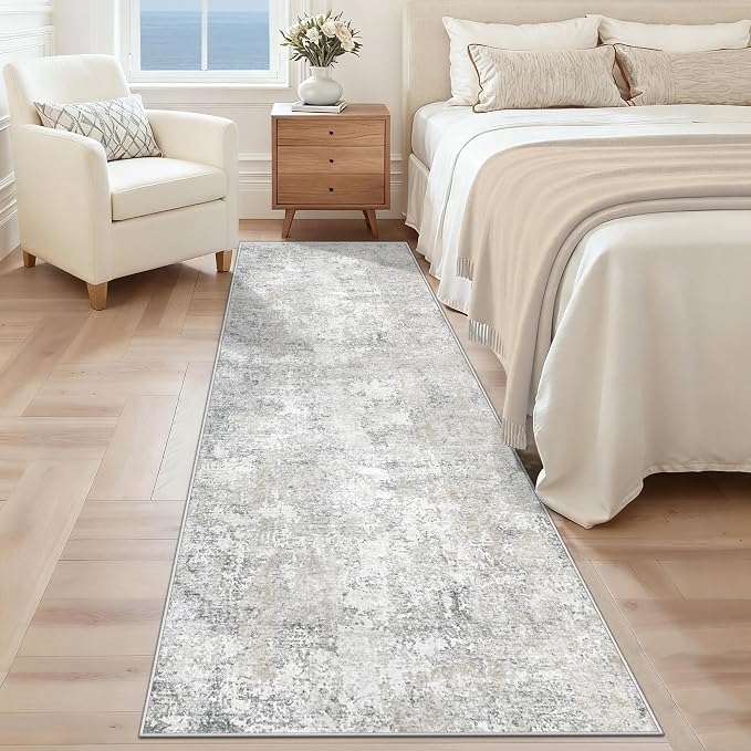 XLUEZ 2x8 Runner Rug for Hallway, Washable Modern Abstract Runner Rugs Neutral - Image 2