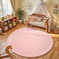 Amearea Pink Round Area Rugs 5ft Washable Circle Rugs by AmeareaDirect