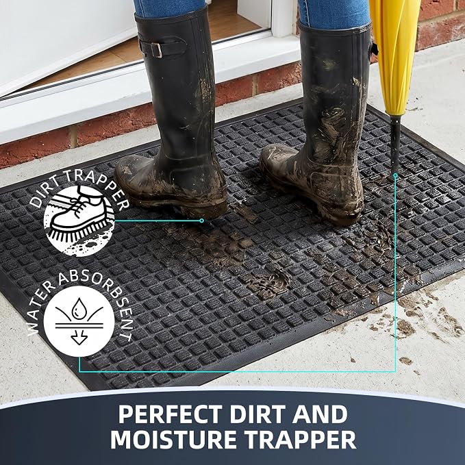 Front Door Mat Outside Entrance, Heavy Duty Waterproof Doormat | 31.5"x20" - Image 3