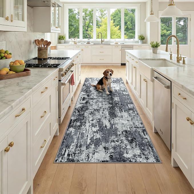 Washable Area Rugs 3x7 Non-Slip Modern Abstract Soft by RELEANY