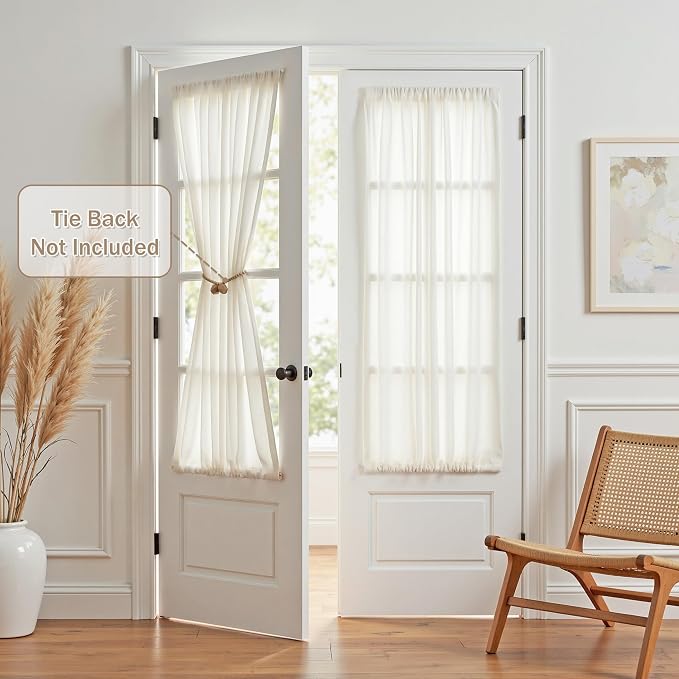 MYSKY HOME Natural French Door Curtains - Image 2