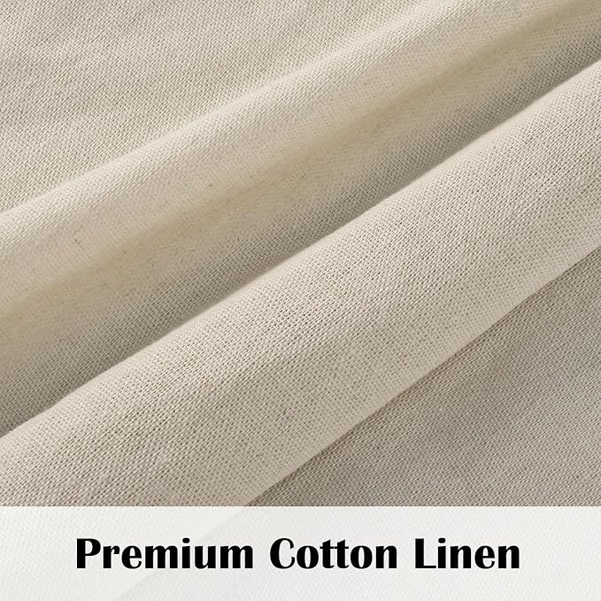 FRAMICS Farmhouse Valance Curtains, Boho Cotton Linen Kitchen Valance, Rustic - Image 5