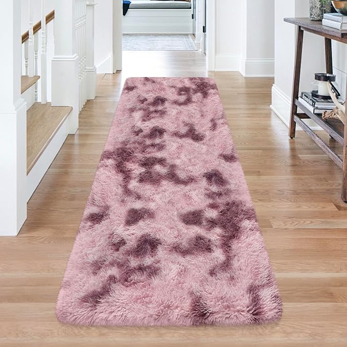Tie-Dyed Blush 2x6 Machine Washable Runner Rugs - Image 3