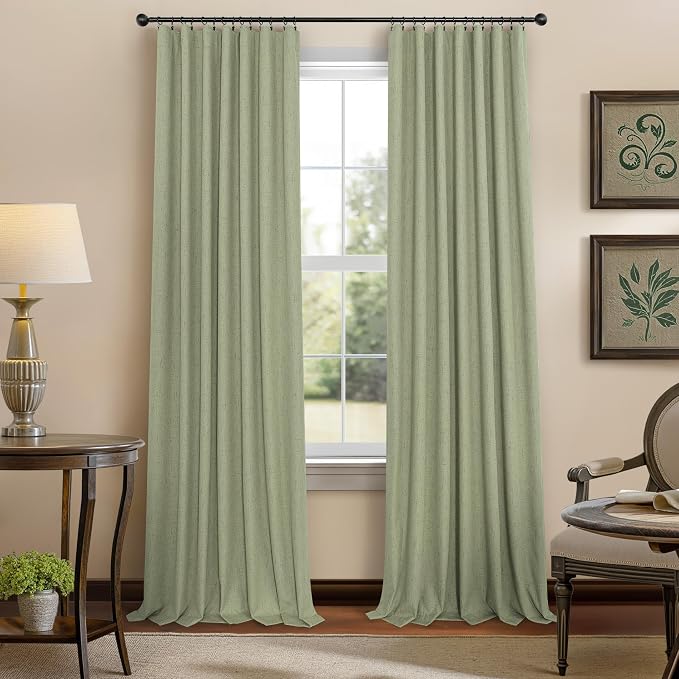Sage Green Room Darkening Curtains - Image 7