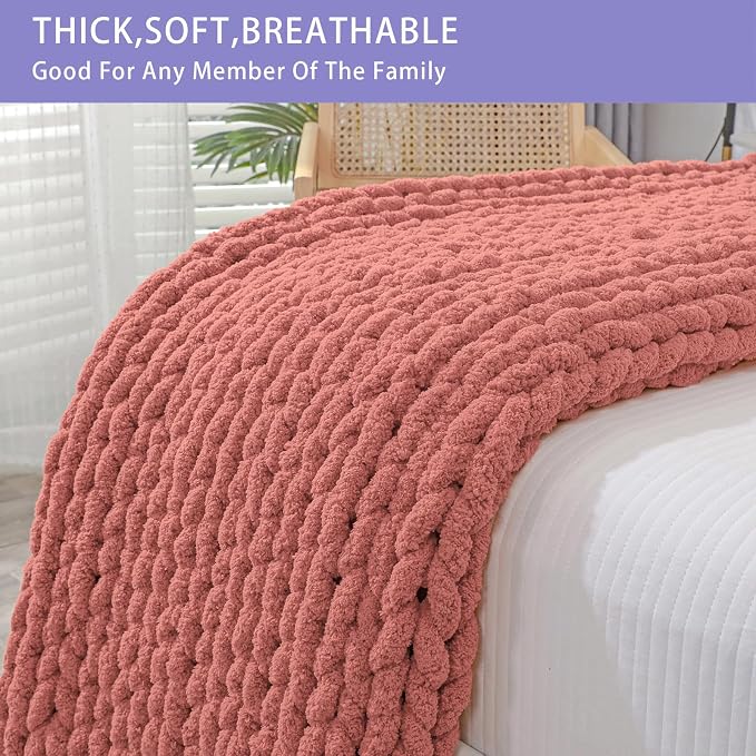 Bigacogo Chunky Knit Throw Blanket - Image 5