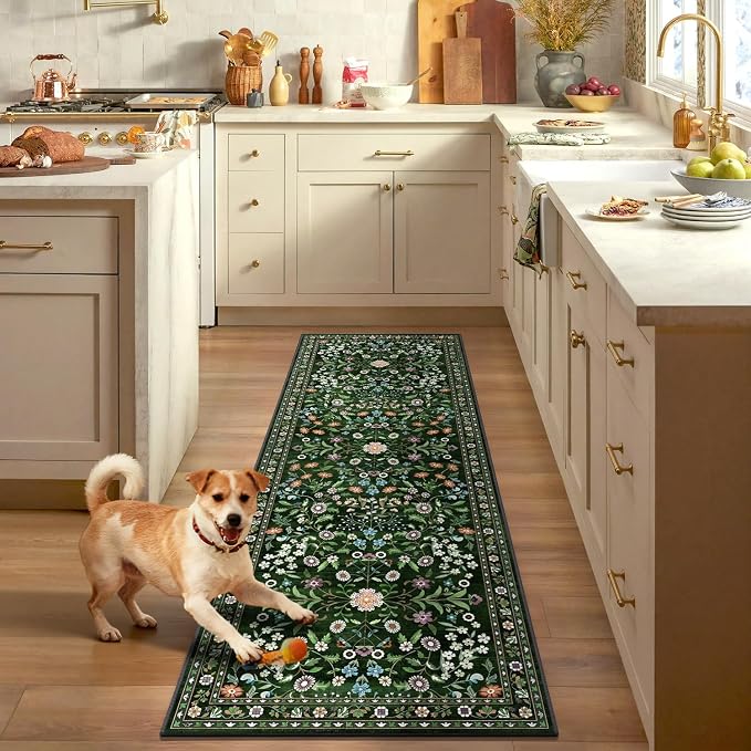 Yamaziot Washable Runner Rug 2x8 – Boho Non Slip Floral Hallway Runner Rug - Image 8