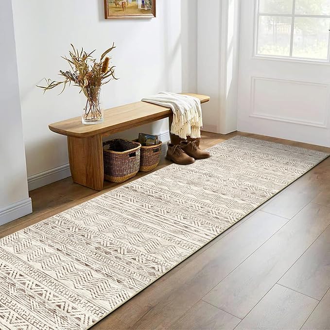Washable Moroccan Runner Rug 2'6"x8'- Non Slip Living Room Rugs Bedroom Carpet - Image 2