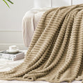 BEDELITE Fleece Blanket Twin Size – 3D Ribbed Jacquard Soft and Warm Decorative by BEDELITE