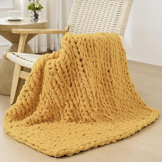 Bigacogo Chunky Knit Throw Blanket by Bigacogo