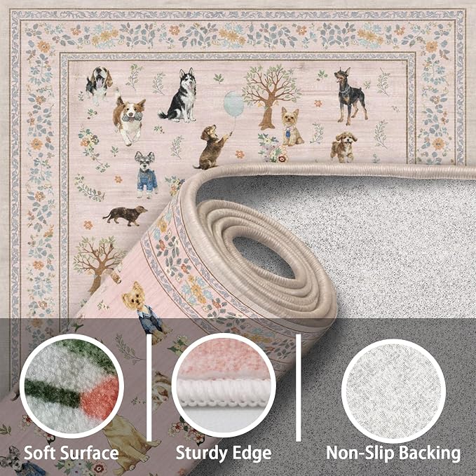 Pink Floral Hallway Runner Rug 2x8 - Image 6