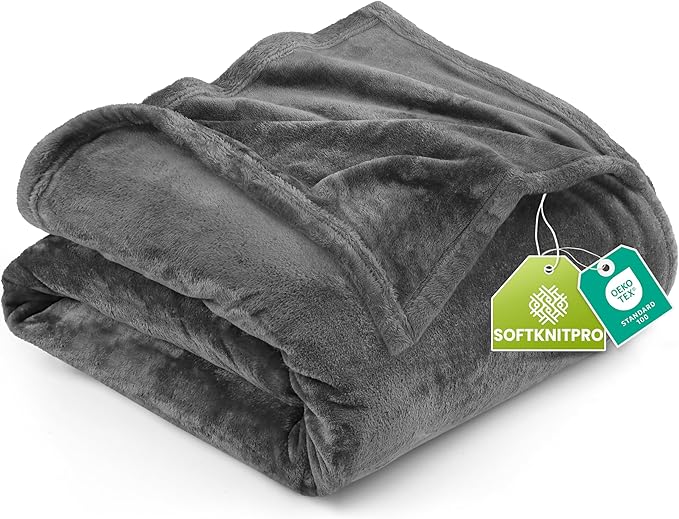 Utopia Bedding Ultra Soft Fleece Bed Blanket Twin Size Grey | Microfiber Plush by UTOPIABEDDING