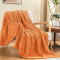 inhand Rust Fleece Twin Blanket, Super Soft Flannel Cozy Blankets by inhand