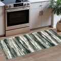 Lansny Modern Abstract Runner Rug 2x5, Forest Green Washable Entryway Kitchen by lansny