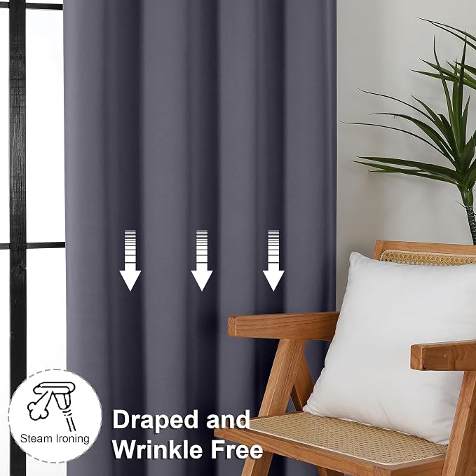 Simplebrand Ava Grey Blackout Curtains - Image 7